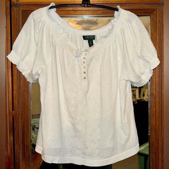 Lauren Ralph Lauren Tops - Women's Lauren Ralph Lauren Cropped Blouse, size Petite Medium